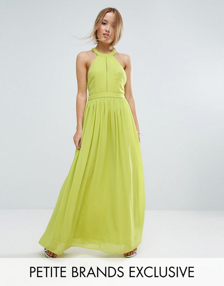 Td By True Decadence Petite Plunge Front Maxi Dress - Green
