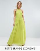 Td By True Decadence Petite Plunge Front Maxi Dress - Green