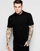 Diesel Polo T-venus Pique With Crewneck Detail In Black - Black