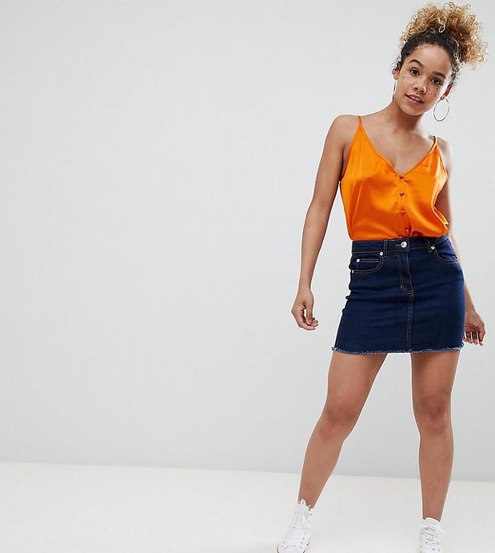 Parisian Petite Denim Mini Skirt - Blue