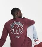 Columbia Cades Cove Long Sleeve T-shirt In Burgundy Exclusive At Asos-red