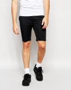 Asos Extreme Super Skinny Chino Shorts In Black - Black