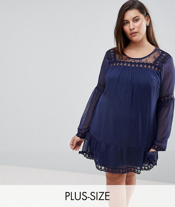 Junarose Spot Smock Dress - Blue