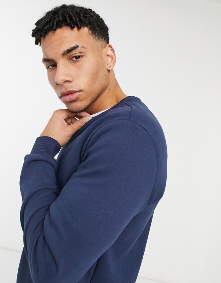 Only & Sons Crew Neck Sweatshirt In Navy