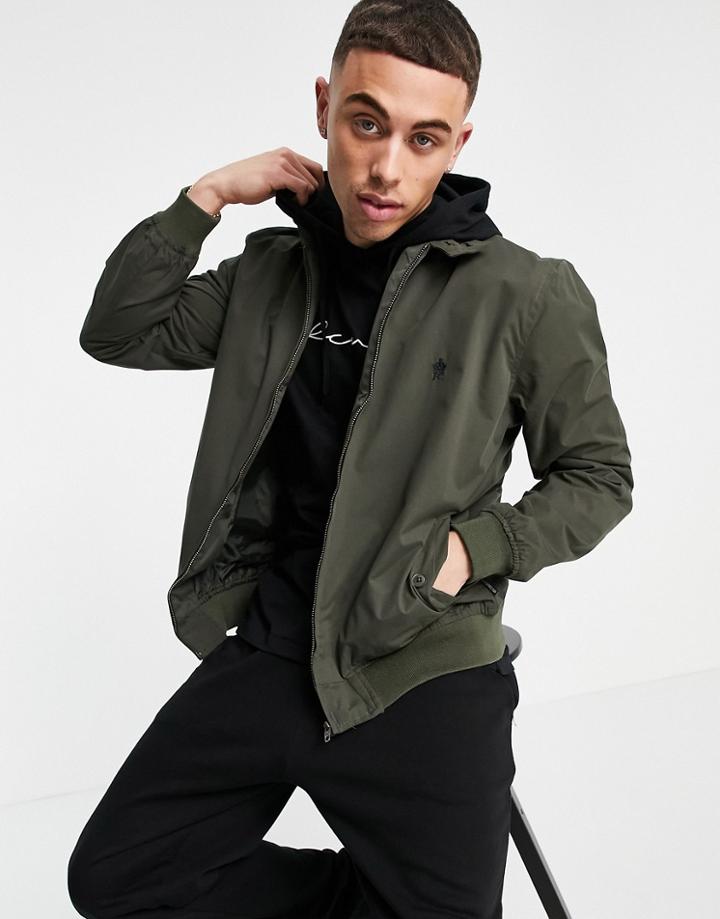 French Connection Harrington Jacket In Khaki-green