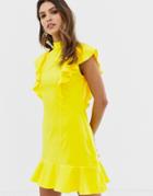 Closet Frilled Sleeveless Dress - Yellow