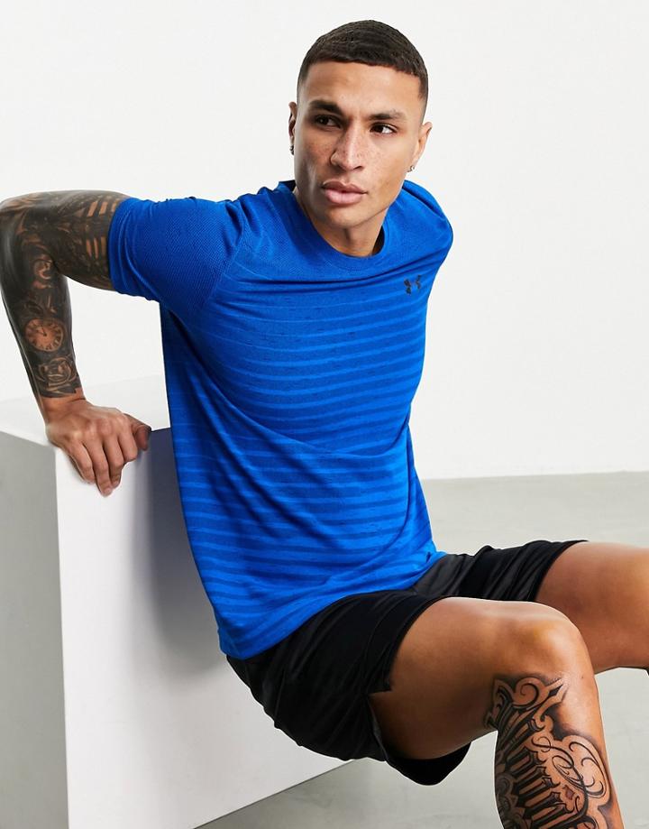 Under Armour Training Seamless Fade T-shirt In Blue-blues