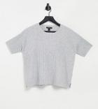 M Lounge Knitted T-shirt In Soft Rib-grey