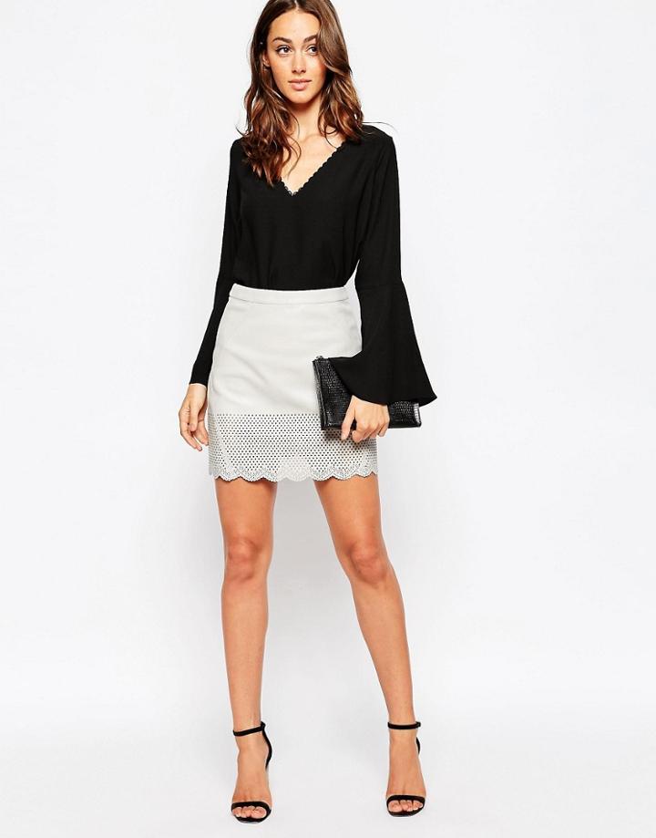 Millie Mackintosh Pu Skirt - White