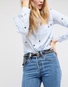 New Look Mixed Stud Chain Edge Western - Black