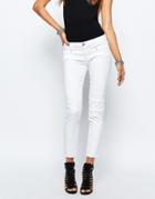 Replay Winaryde Biker Jean With Knee Panel - White