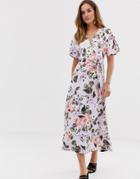 French Connection Armoise Floral Maxi Wrap Dress-purple