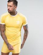 Adidas Originals Retro California T-shirt In Yellow Cf5305 - Yellow