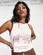 Asos Design Cut Off Tank Top With Not My First Rodeo Print In White