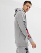 Tommy Jeans Regular Fit Full Zip Hoodie With Essential Sleeve Graphics In Light Gray - Gray