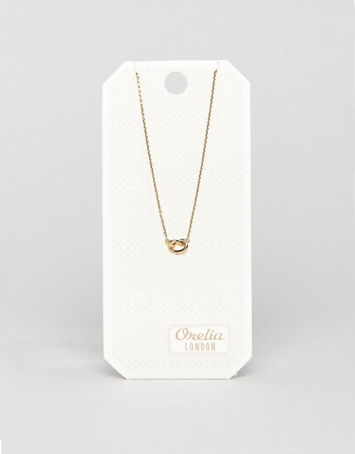 Orelia Valentines Love Knot Ditsy Necklace - Gold