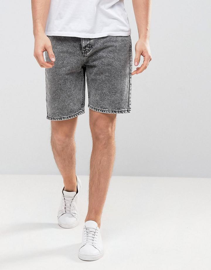 Dr Denim Bay Denim Shorts Gray Retro Stone - Gray