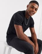 Brave Soul Raw Edge T-shirt In Black