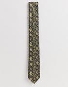 Twisted Tailor Tie In Snakeskin Print-gray