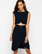 Asos Tulip Dress In Crepe With Shell Top - Green $35.00