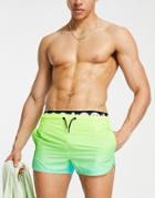 Bershka Ombre Swim Shorts In Green