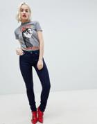 Love Moschino Glitter Heart Logo Skinny Jeans - Blue