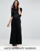 Asos Maternity Nursing Double Layer Maxi Dress - Black
