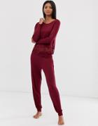 Pour Moi Sofa Love Foldover Cuffed Pyjama Pants-red