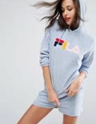 Fila Relaxed Hoodie With Embroidered Logo In Soft Towelling Co-ord - Blue