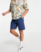 Pull & Bear Oversized Denim Shorts In Blue-blues
