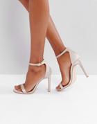 Public Desire Avril Satin Barely There Heeled Sandals - Gold