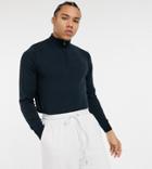 Threadbare Tall Soft Touch 1/4 Zip Sweater In Navy