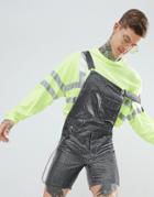 Asos Design Festival Skinny Overalls In Silver Metallic - Silver