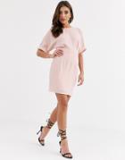 Asos Design Wiggle Mini Dress In Blush-pink
