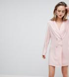 Asos Tall Ultimate Mini Tux Dress With Pearl Buttons - Pink