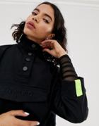 Na-kd Button Up Anorak With Pocket In Black - Black