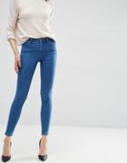 Asos Lisbon Mid Rise Skinny Jeans In Dora Wash - Mid Wash Blue
