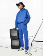 Missguided Quilted Hoodie In Cobalt - Part Of A Set-blues