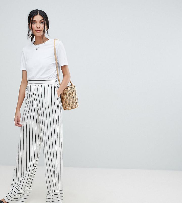 Asos Design Tall Tailored Clean Linen Wide Leg Pants - Multi
