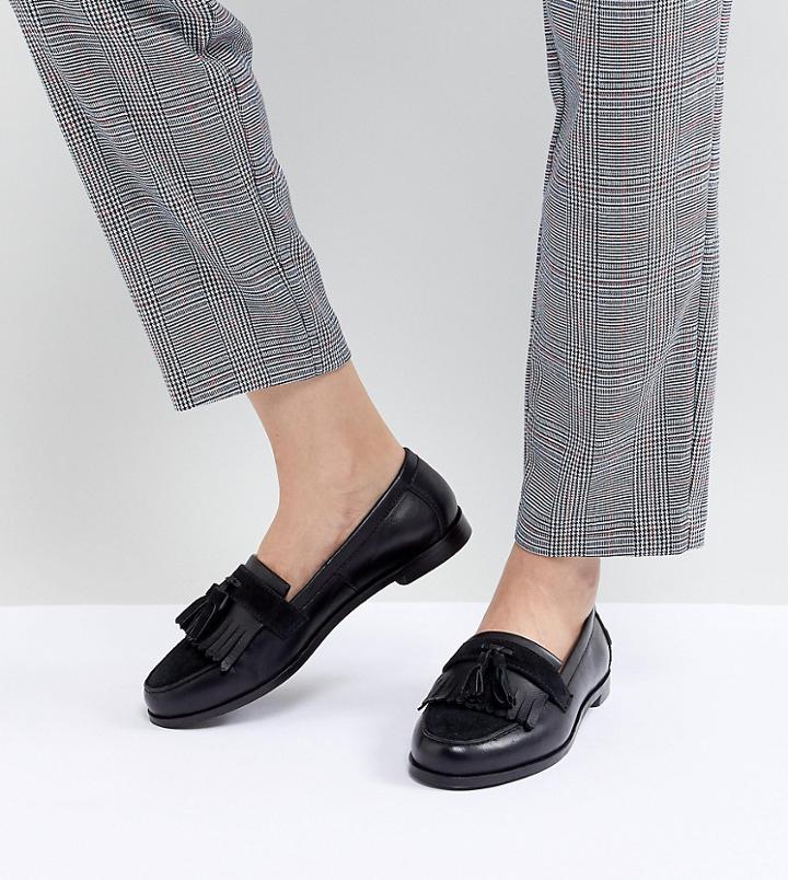 Parklane Leather Flat Loafers - Black