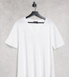 Asos Design Tall Swing T-shirt With V-neck In White