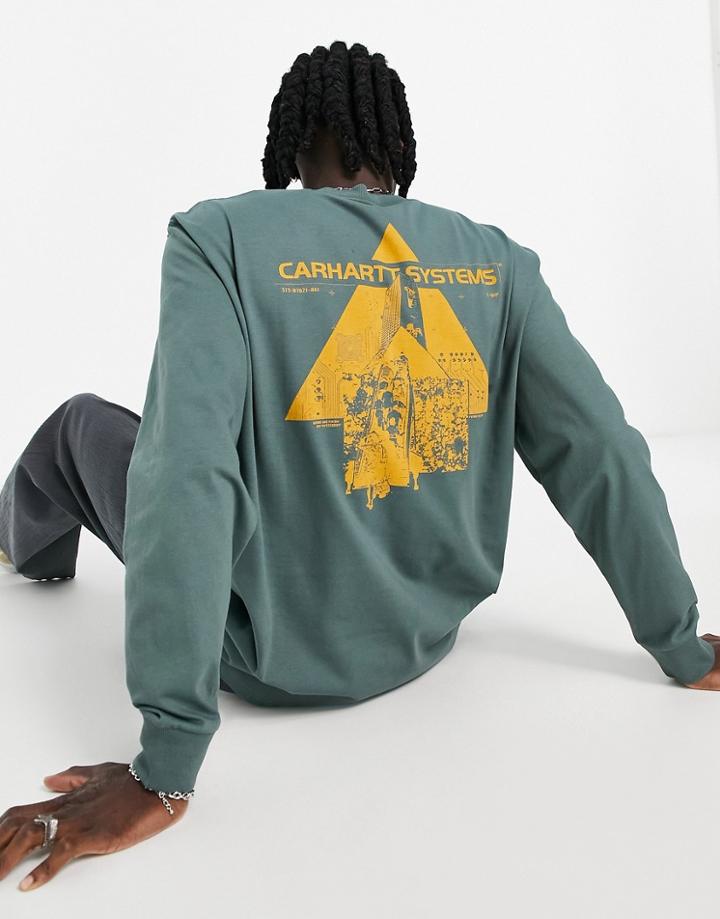 Carhartt Wip Pyramid Long Sleeve Top In Green