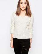 Brave Soul V Neck Sweater - Beige