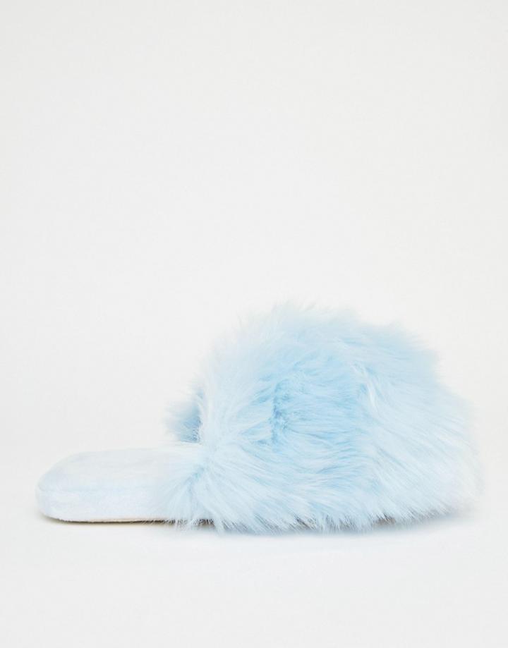 Loungeable Faux Fur Slipper - Blue