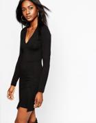 Asos Body-conscious Dress With Asymmetric Hem - Black