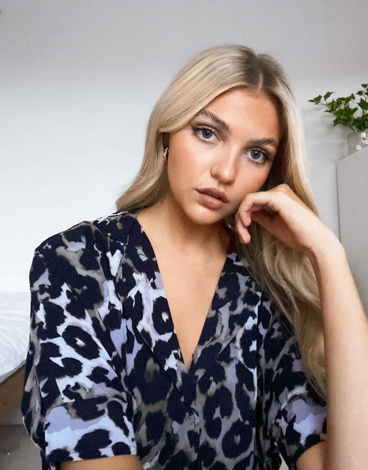 Religion Shirt Dress In Abstract Animal Print-multi