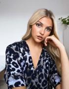 Religion Shirt Dress In Abstract Animal Print-multi