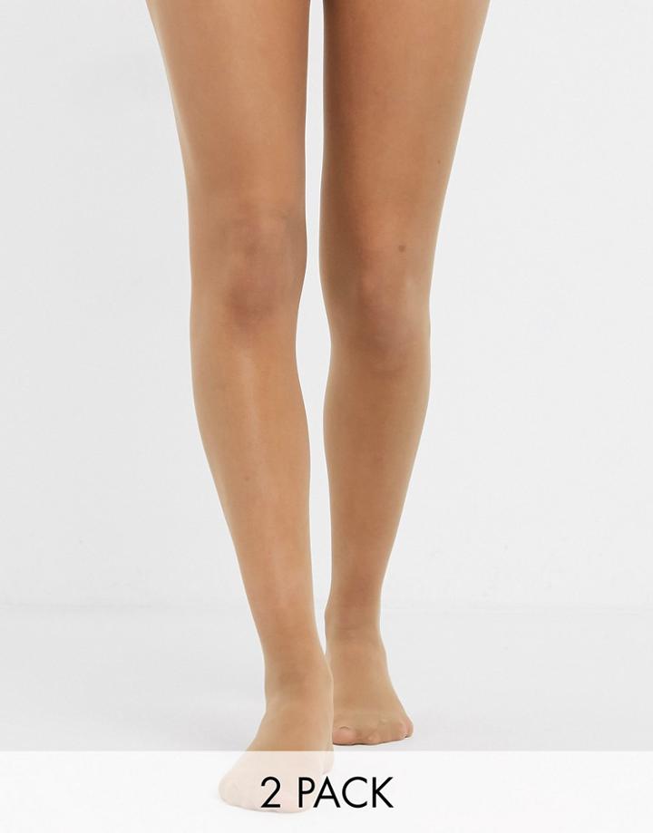 Gipsy Soft Luxury Matte 15 Denier 2 Pack Tights In Beige-neutral