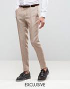 Heart & Dagger Skinny Suit Pant In Linen - Beige