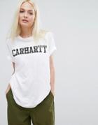 Carhartt Wip Boyfriend T-shirt With Camo Text Logo - White